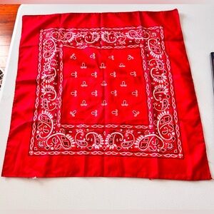 Classic Red Paisley Bandana Scarf